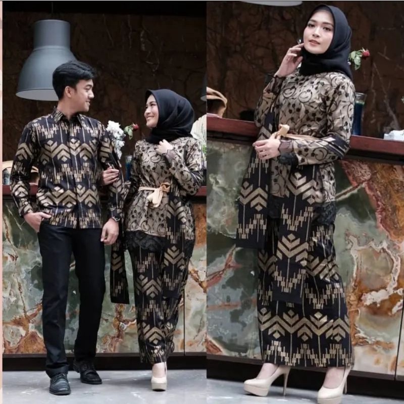 Maura Couple - Sania Ruffle Batik Couple Ori Ndoro Jowi DNT Garansi Termurah Shopee - CP PRADA HITAM