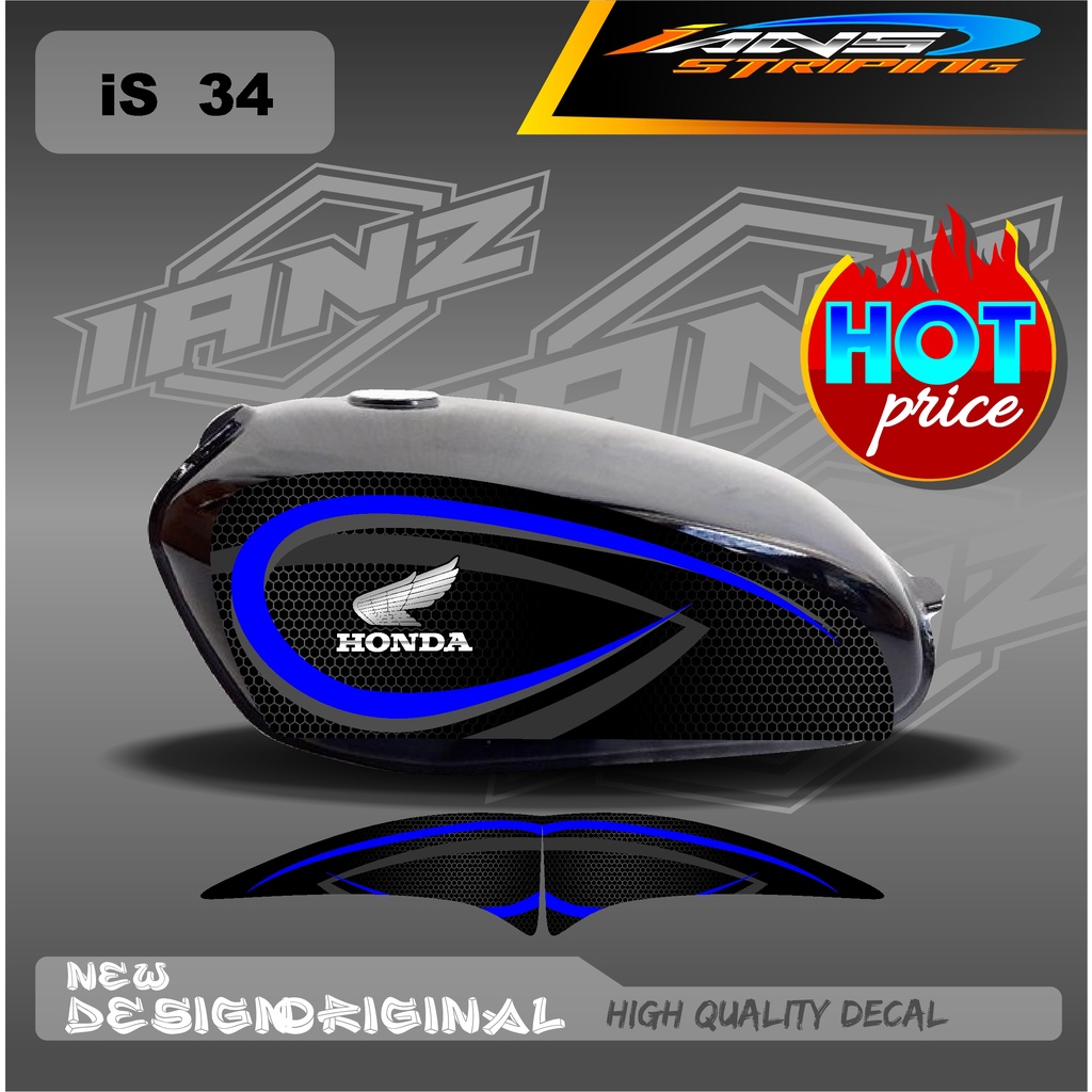 NEW VARIASI STIKER DECAL STRIPING LIST TANGKI CB100 HOLOGRAM / NON HOLOGRAM IS34