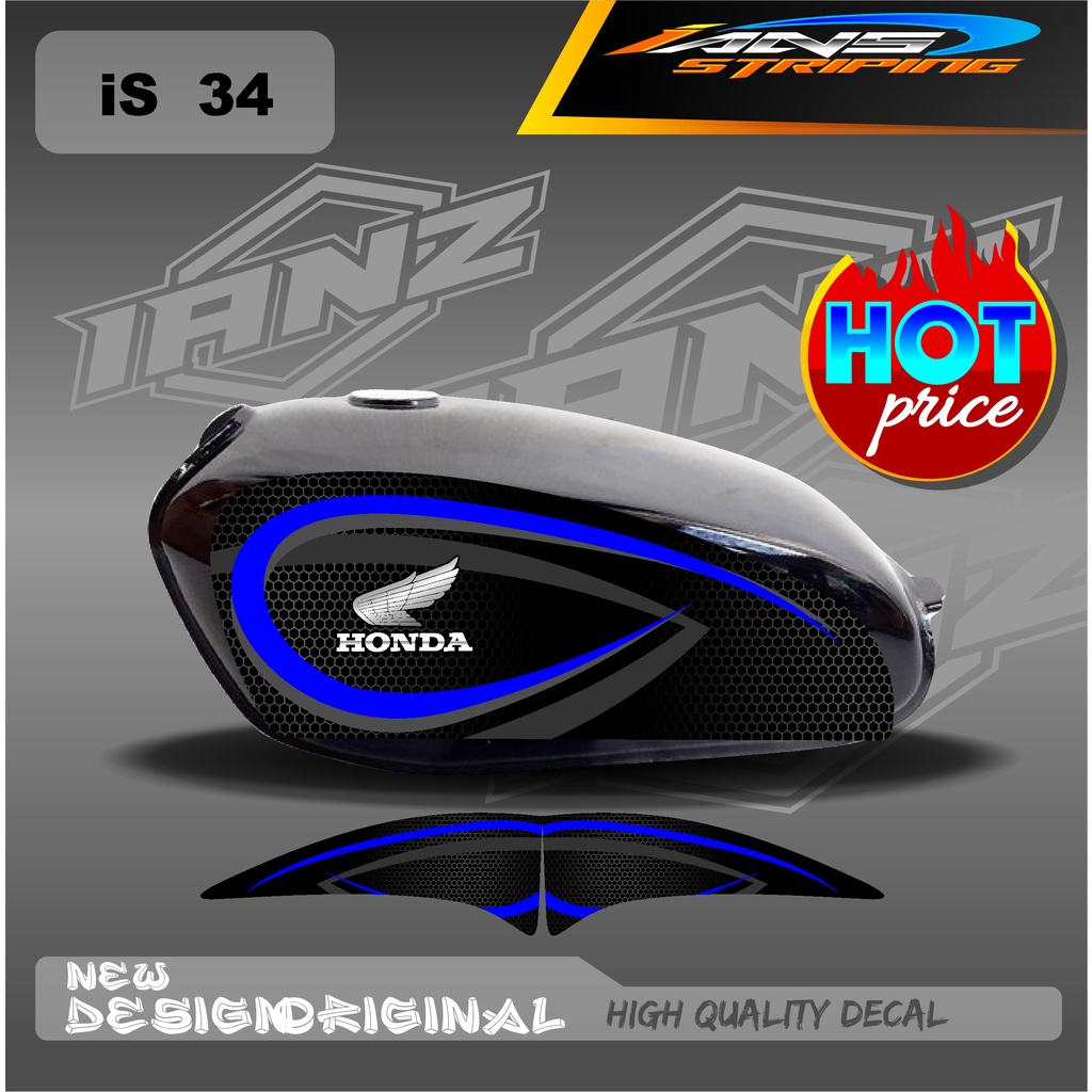 NEW VARIASI STIKER DECAL STRIPING LIST TANGKI CB100 HOLOGRAM / NON HOLOGRAM IS34