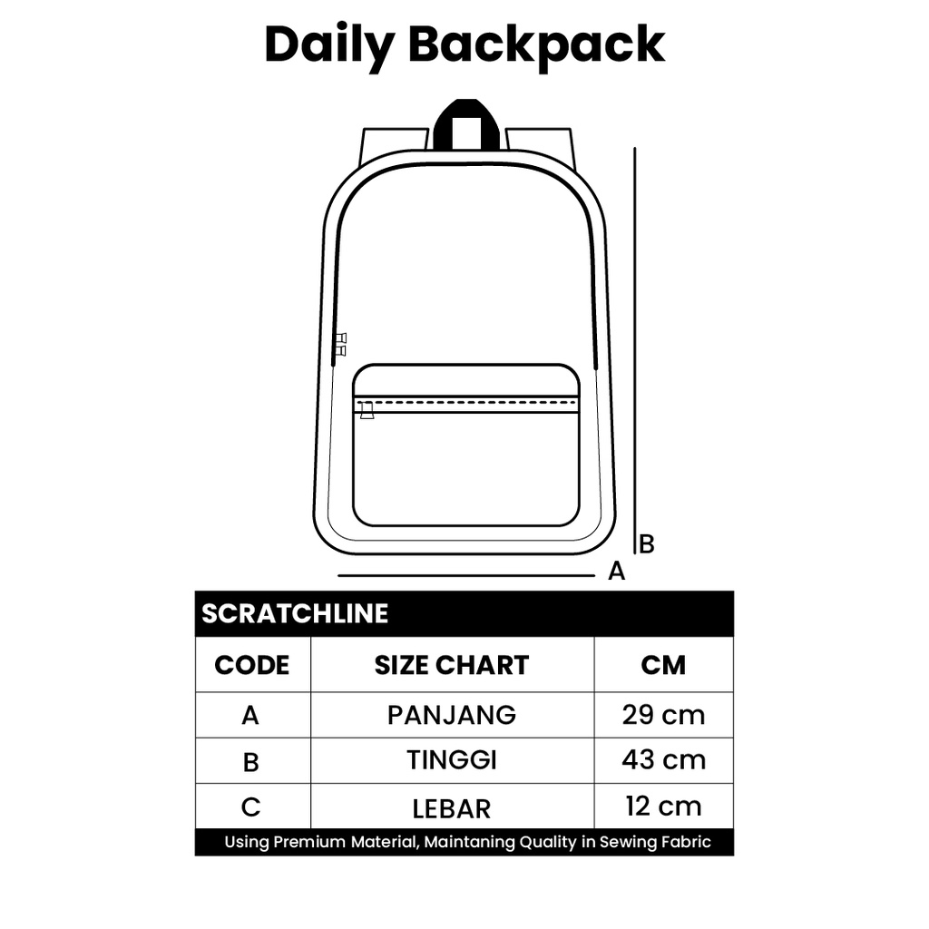 Scratchline Daily Backpack Maroon Tas Ransel Unisex