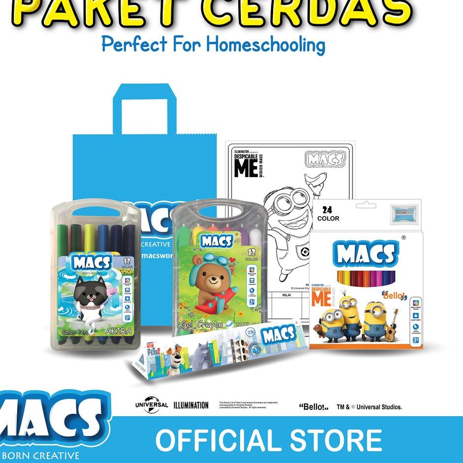 

New Macs Paket Cerdas Mewarnai Pensil Warna Gel Crayon Color pen Set