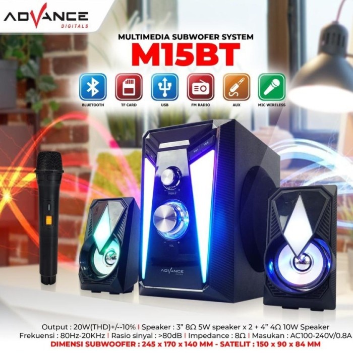Speaker Advance Bluetooth M8/M10BT/M250BT/M160BT/(M15BT BLUETOOTH KARAOKE FREE WIRELESS MIC)