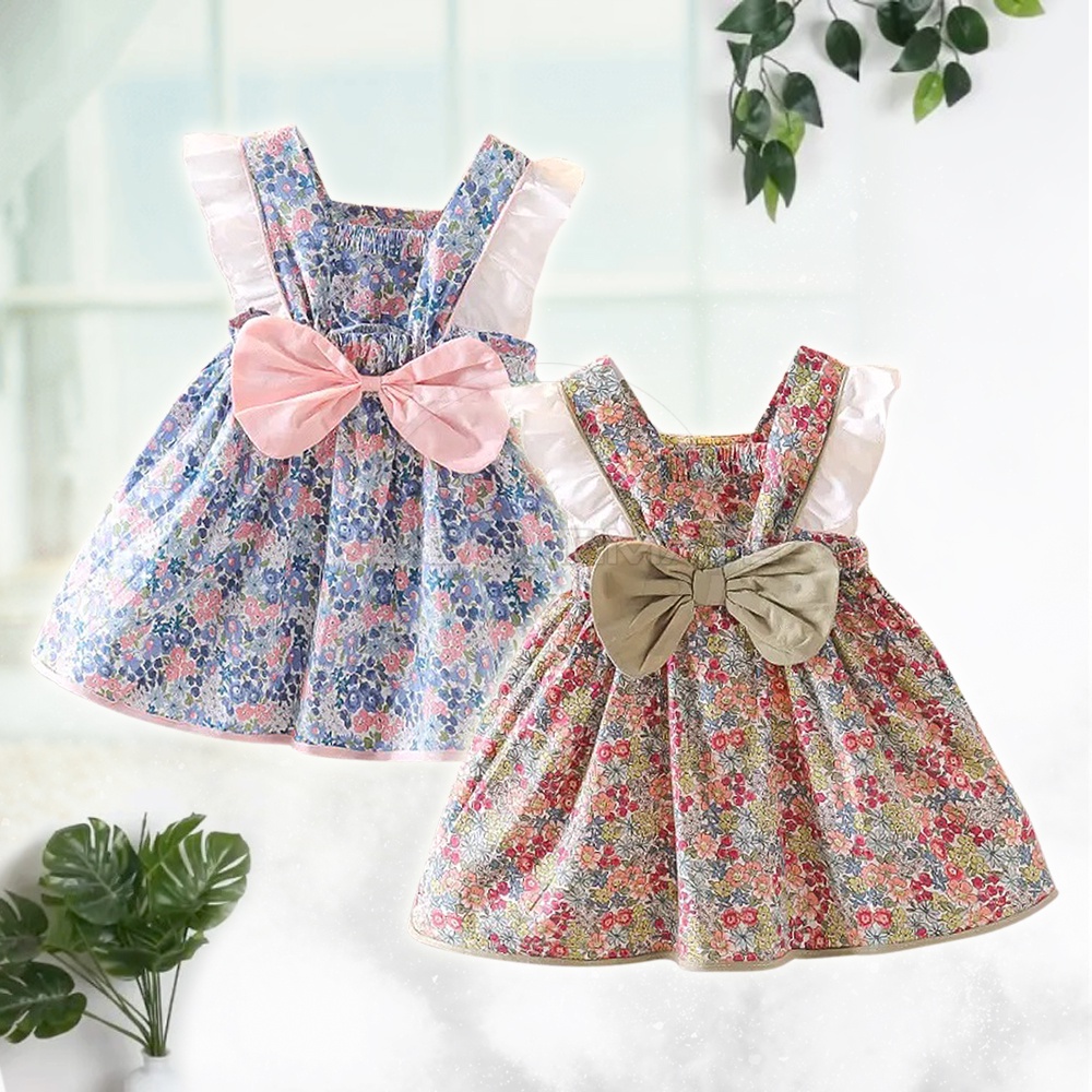 Dress Pesta Casual Anak Perempuan DRI-108 Cewek Import Premium Setelan Baju Rok Impor Bayi Balita Perempuan 6 Bulan - 5 Tahun Baju Anak Perempuan Baju Bayi Perempuan