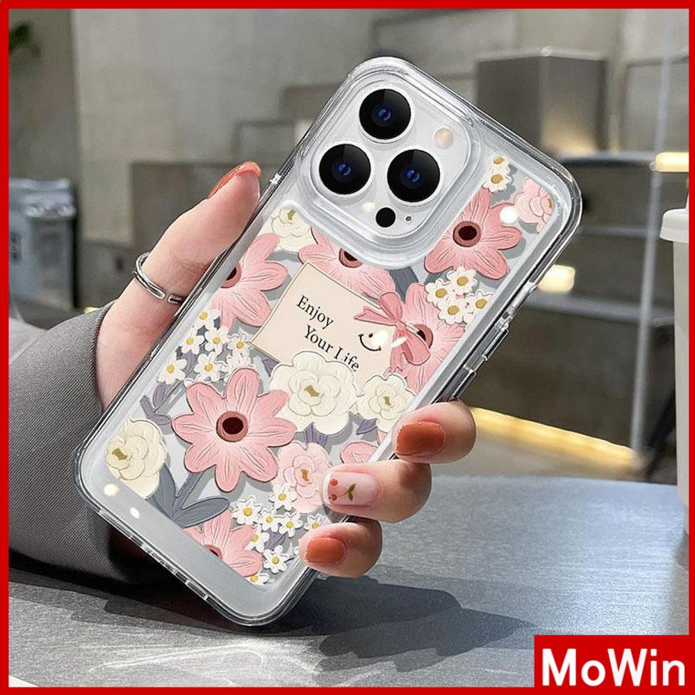 For iPhone 14 Pro Max iPhone Case HD Clear Case Acrylic Hard Case Plating Button Shockproof Oil Painting Flower Compatible with iPhone 11 12 13 Pro Max 7Plus XR XS MAX