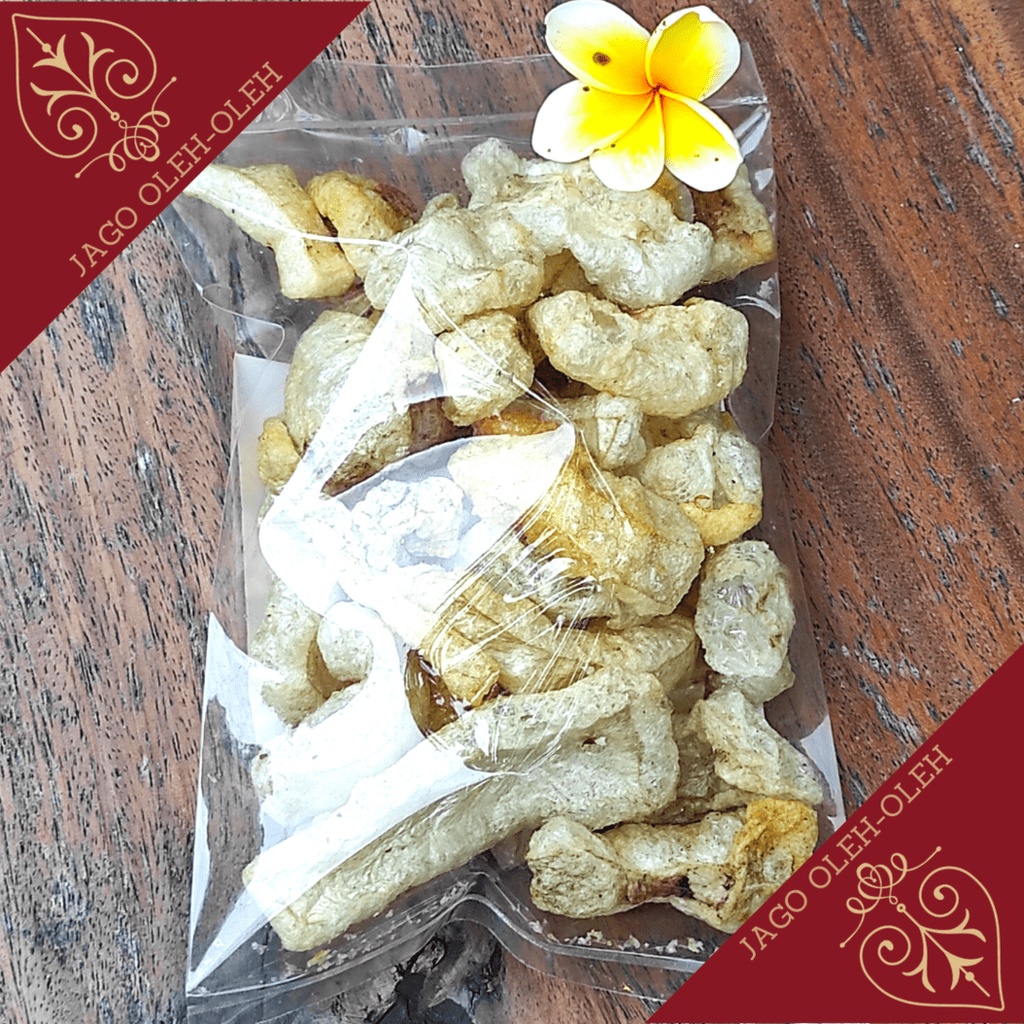 Kerupuk Rambak Babi Bali Gurih Kulit dan Samcam 60gr - oleh-oleh cemilan enak asli Bali