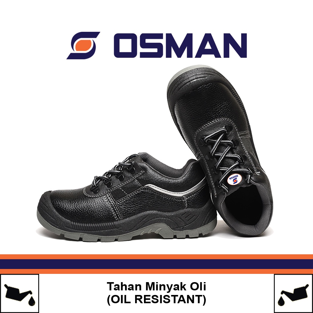 OSMAN Sepatu Safety Shoes Low Cut Sepatu Safety Ujung Besi Tipe OS-PUH
