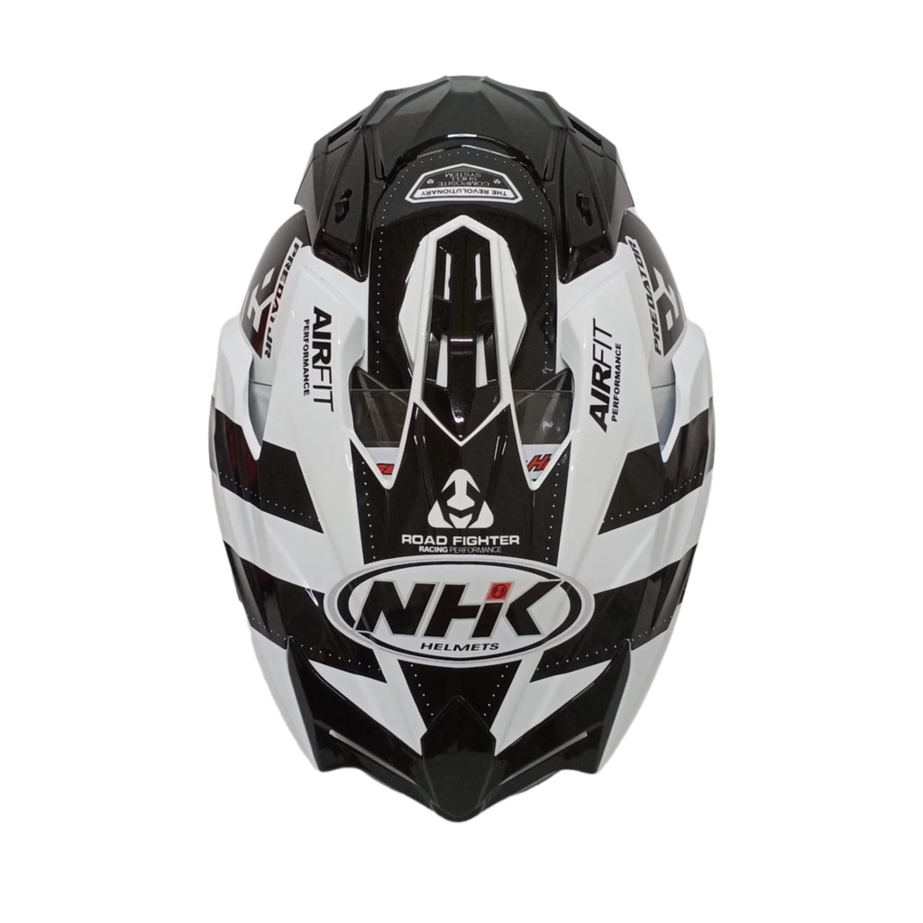 NHK PREDATOR CRYPTON MOTIF ROYAL WHITE BLACK GLOSY DOUBLE VISOR