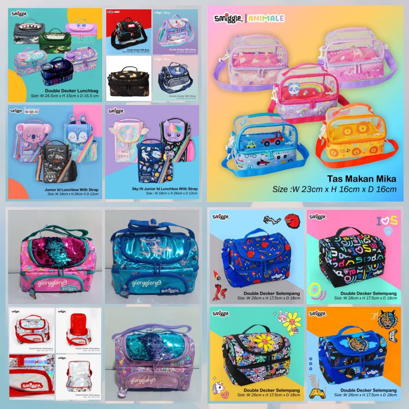 Tas double decker  smiggle/lunchbag smiggle/tas lunchbox