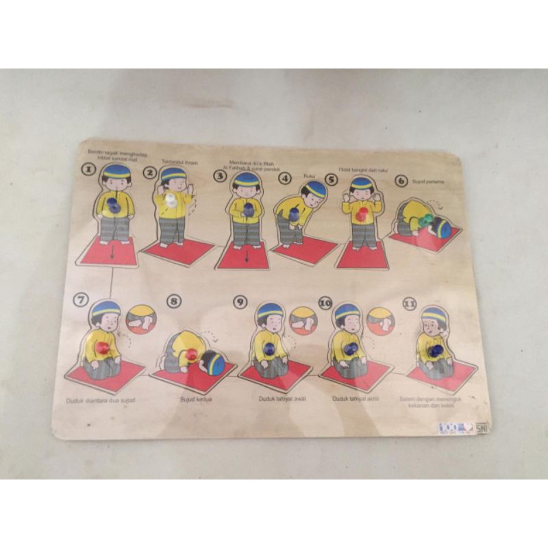 Puzzle Tangkai Tata Cara Sholat Wudhu Putra | Puzzle Kayu | Puzzle Anak | Mainan Edukasi