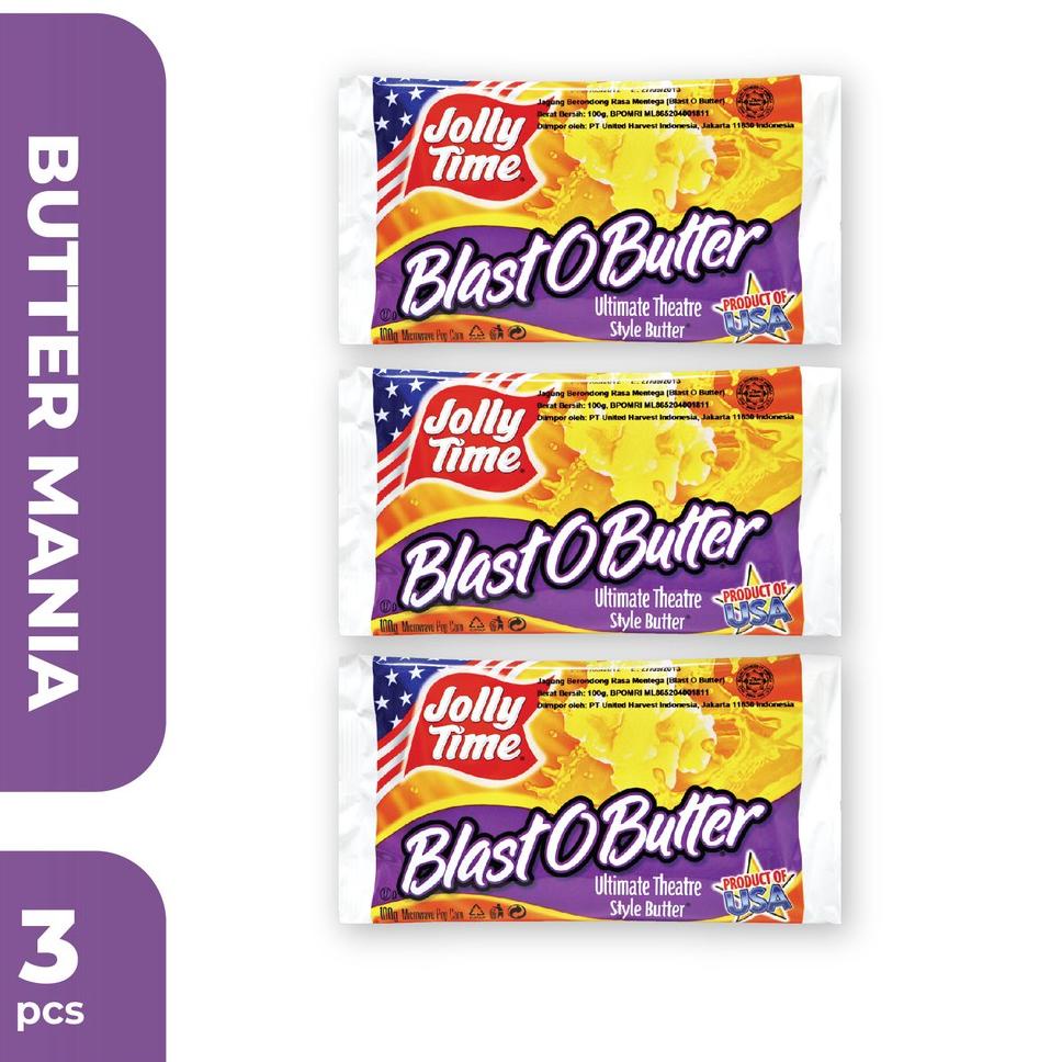 

Terkini ー Jolly Time - Paket Butter Mania (3BOB) - Mircowave Popcorn ✉