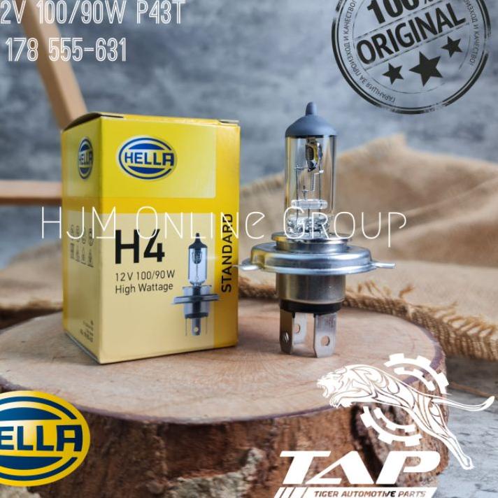 SIA274 BOHLAM LAMPU HALOGEN HELLA H4 P43T 12V 100/90W ORIGINAL <>