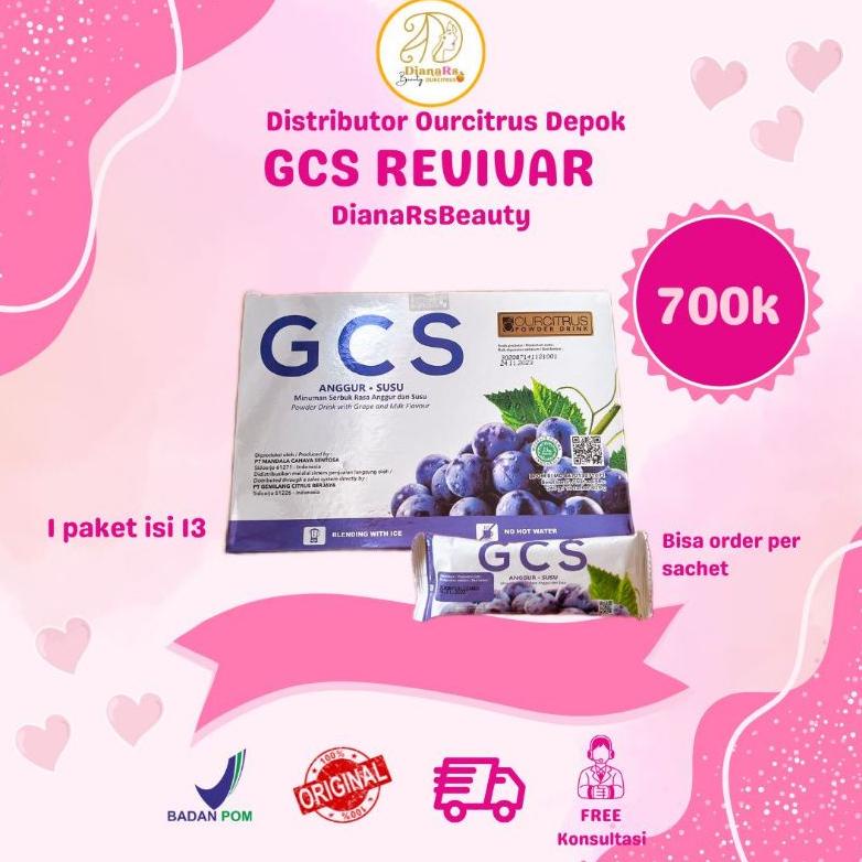 TAS KOSMETIK 1 BOX 13 SACHET GCS | GCS OURCITRUS  | COLLAGEN DRINK MINUMAN GLUTATHIONE