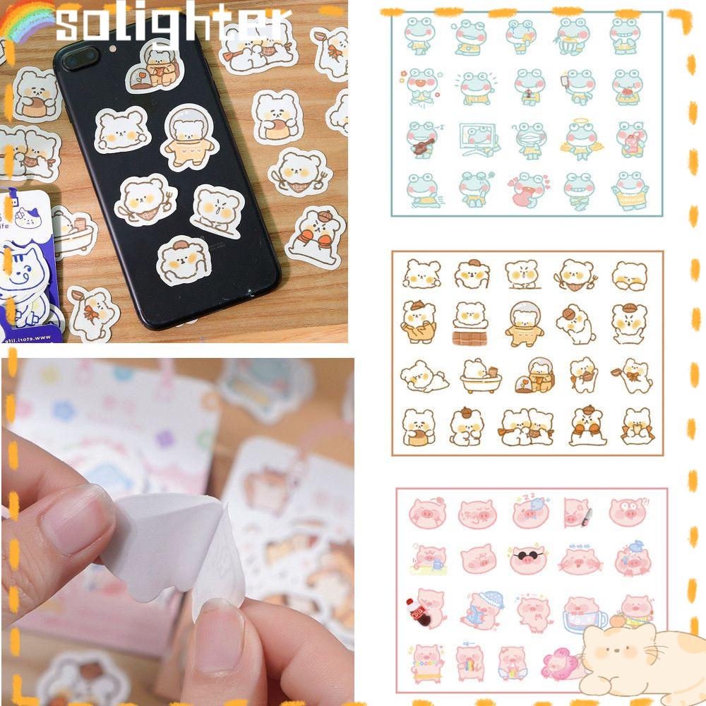 Solighter 40pcs/lot Cute Kawaii Stationery Journaling Memo Pads Kalender Perekat Kotak Stiker Label