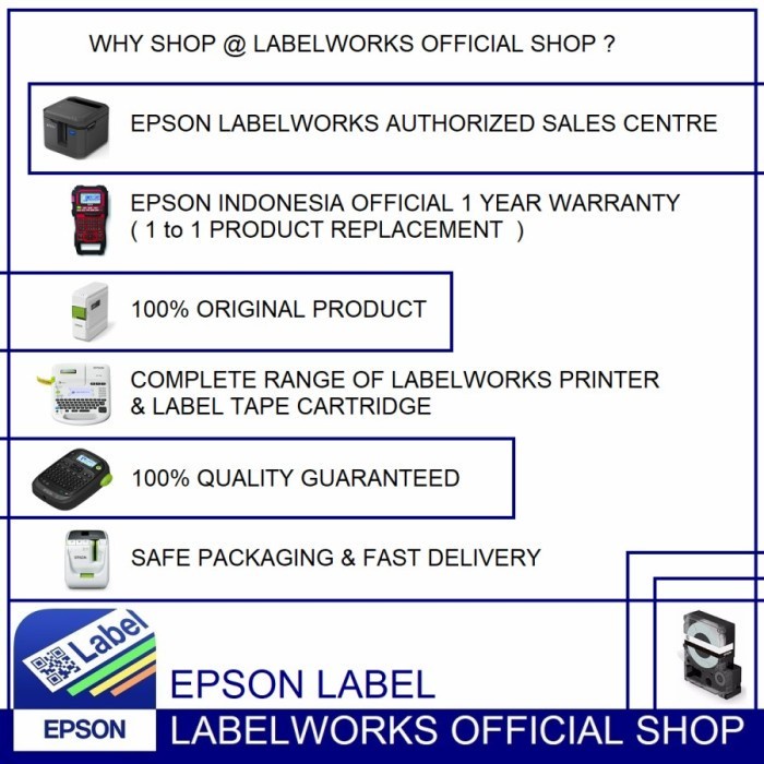 PRINTER EPSON LABEL WORKS LW-600P / PORTABLE LABEL LW600P - RESMI