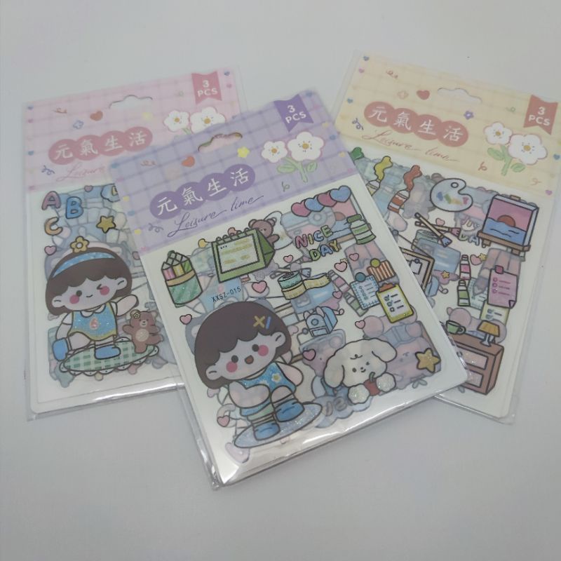 

Stiker Aesthethic / Stiker lucu viral / stiker dekorasi estetik notebook tumbler isi 3 lembar 3pcs