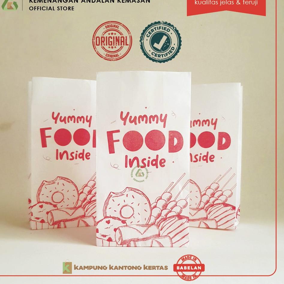 

Star 6.6 Kantong Ayam Goreng , Kemasan Fried chicken , Kantong Kertas Fried Chicken, Paper Bag Bungkus Ayam Fried Chicken - YUMMY FOOD 100 pcs