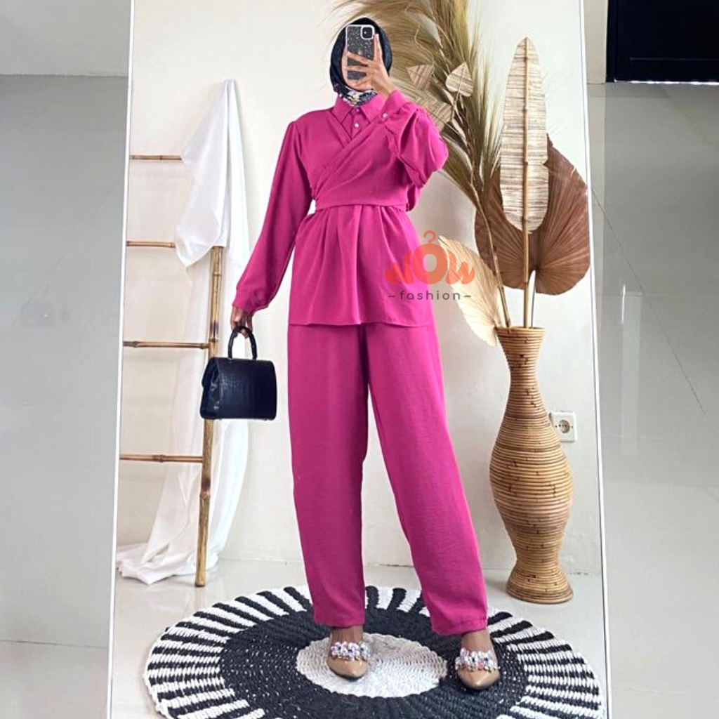 WOW - CA - CLARA ONE SET CRINKLE AIRFLOW PREMIUM TERBARU WANITA//ONE SET PREMIUM VIRAL // BAJU SETELAN // OOTD KEKENIAN // BAJU KONDANGAN // BAJU SATU SET VIRAL