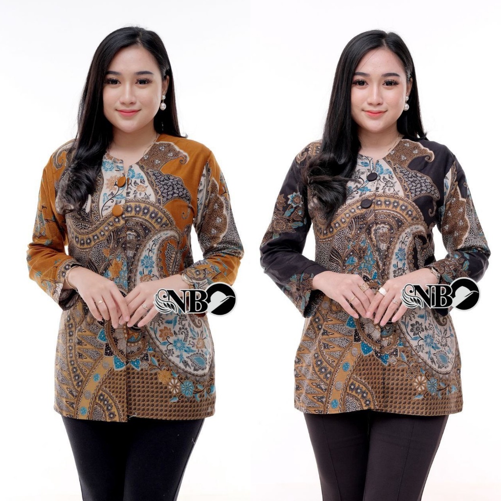 Batik Baju Batik Wanita Modern Atasan Blouse Batik Kerja Kantor Wanita Seragam M L XL XXL