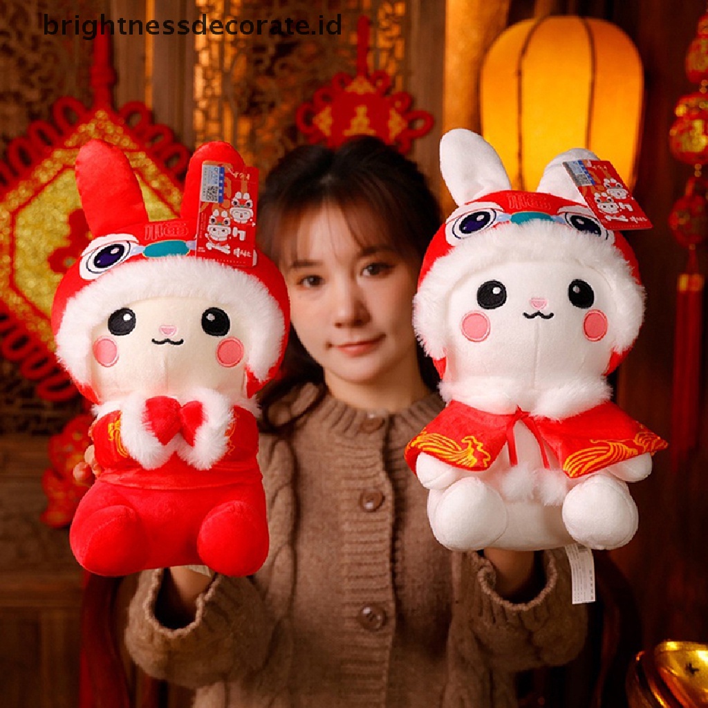 [Birth] 20cm 2023tahun Baru Gaya Cina Kelinci Mainan Mewah Lucky Bunny Boneka Boneka [ID]