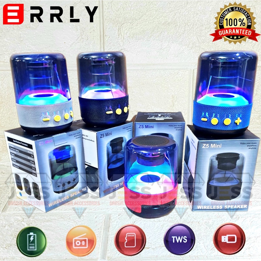 ERRLY Z5 Mini Speaker Bluetooth Wireless Portable LED RGB WITH MODE TWS