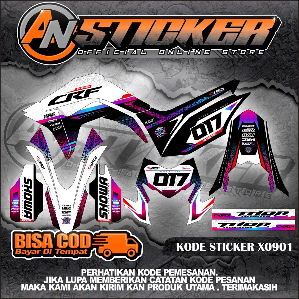 DECAL CRF 150 L SUPER GLOSY FULL BODY MOTIF FLOWER - DECAL HONDA CRF 150 L FULL BODY HALUXCY