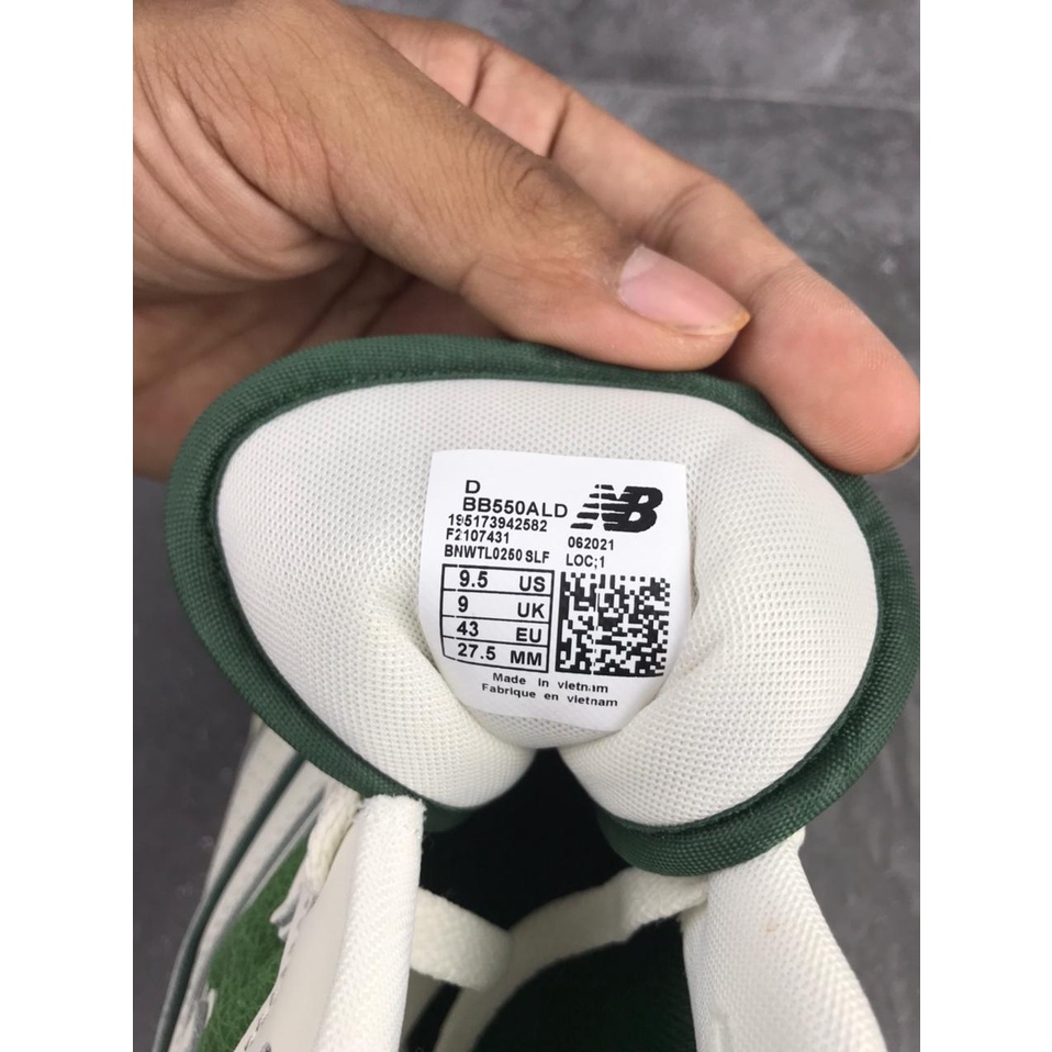 New Balance 550 White Green - BB550ALD, 100% Real Pic.