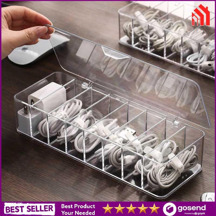 

Holder Bnbs Kotak Kabel Organizer Cable Storage 8 Slot With Cover - Bn-2046