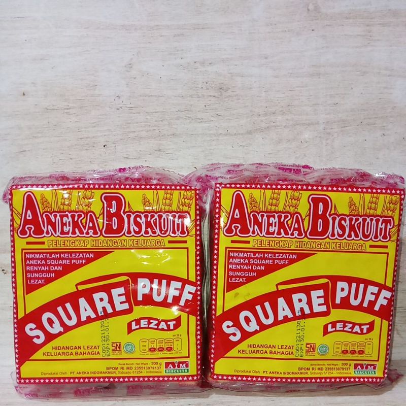 

Roti Kering AIM Aneka Biskuit Square Puff Gabin Manis 300gr