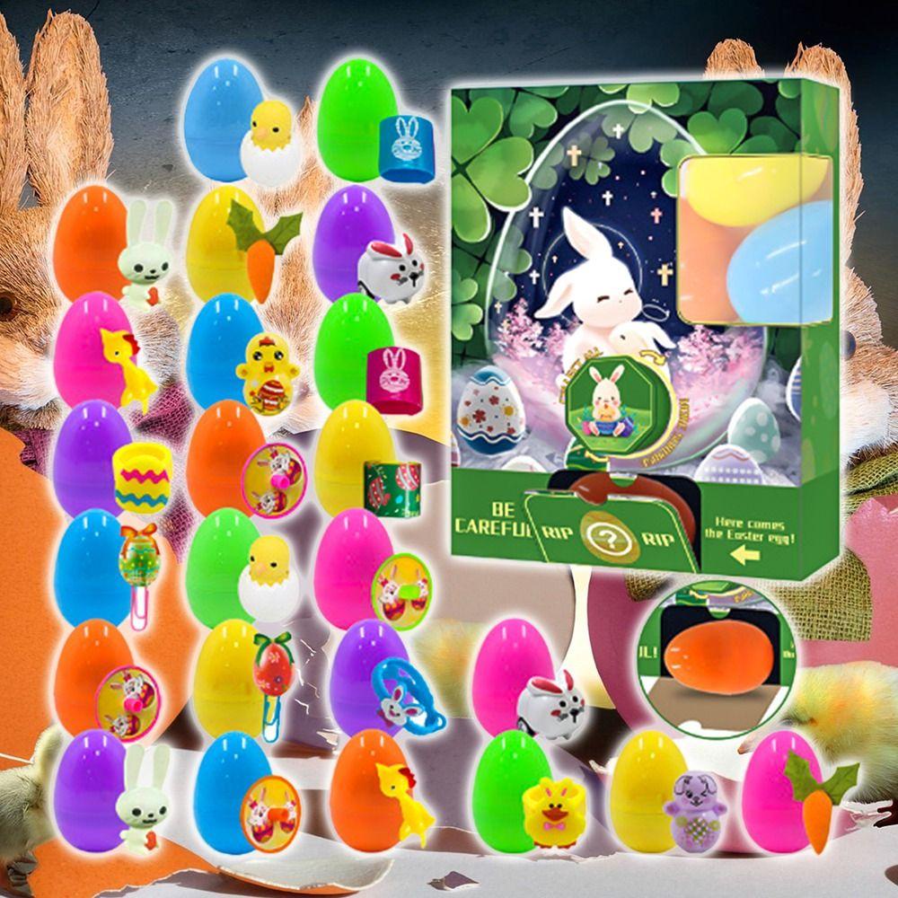 R-bunga Paskah Telur Lucu Diy Cubit Dicetak Open Egg Blind Box Kerang Togel