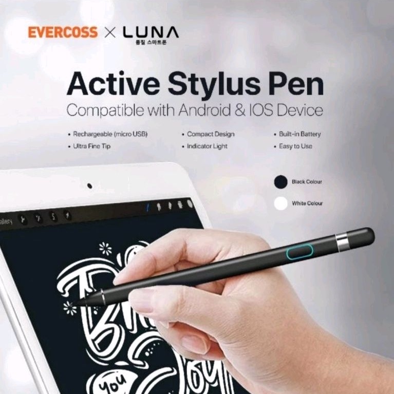 Evercoss Luna Active Stylus Pen Compatible dengan Android dan Ipad Serta Advan Tablet VX