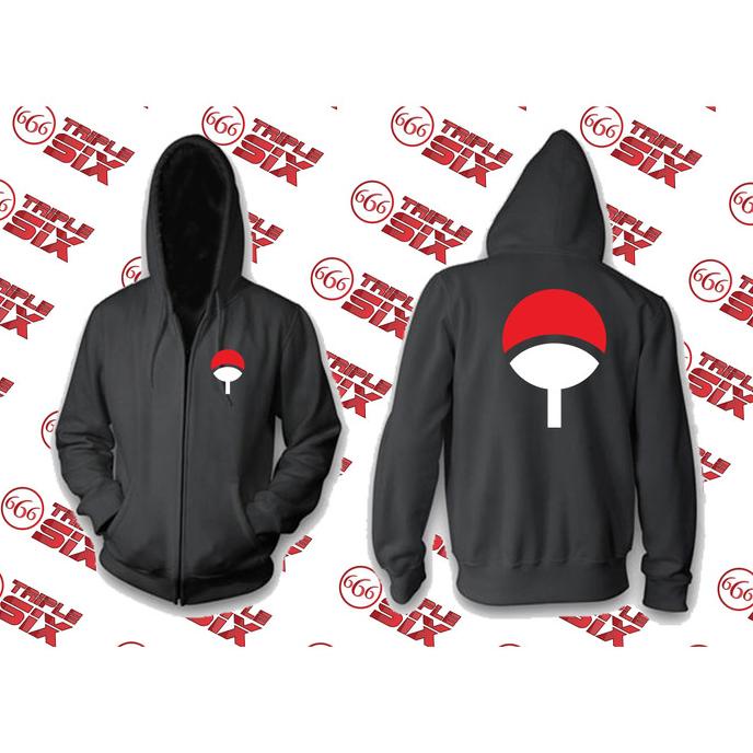 Jacket Naruto shippuden Boruto Uchiha Clan Sasuke Sweater Hoodie Pria Bahan Fleece Sablon Polyflex Z
