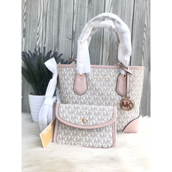 Michael Kors Eva XS Tote Bag signature Vanilla Pink