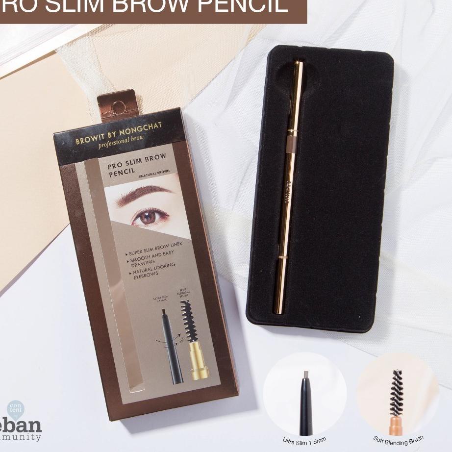 ✷ Browit Pro Slim Brow Pencil By Nongchat | Pensil Alis by Nongchat Eyebrow Pencil ℮