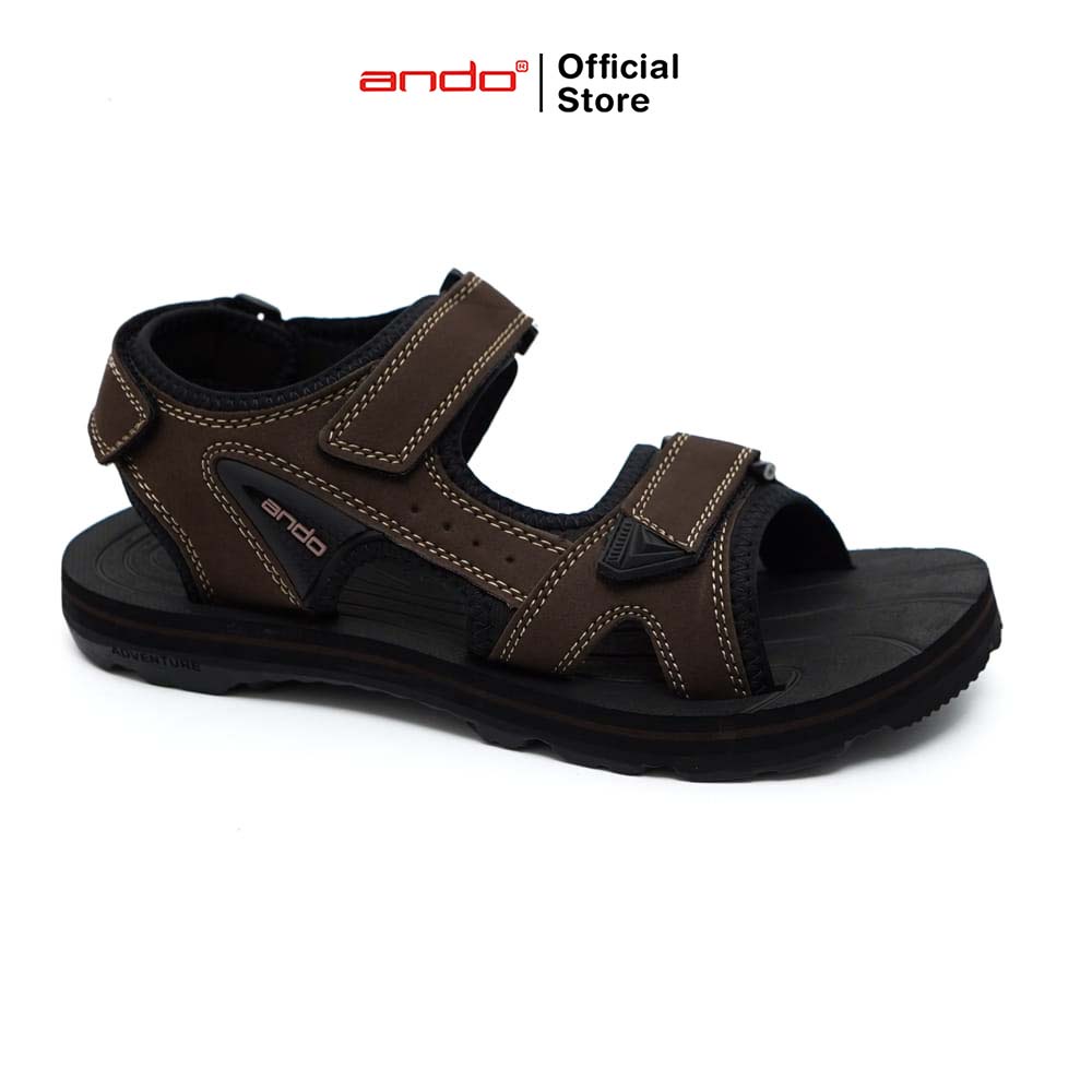 Ando Official Sandal Gunung Greates Pria Dewasa - Hitam/Coklat