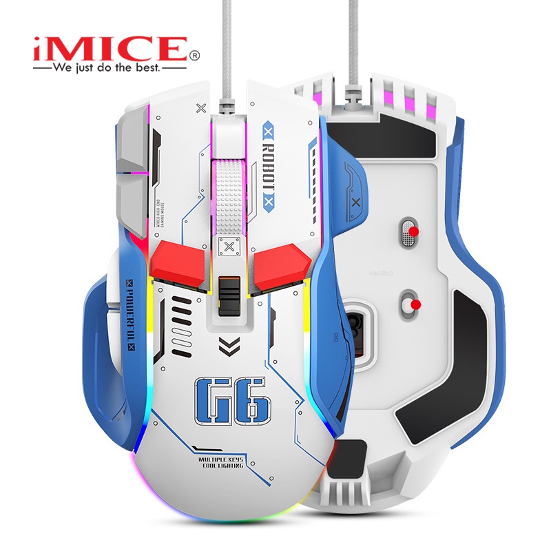 Imice 12800dip Game Mouse Wired USB Mice 12tombol Definisi Makro Profesional Untuk Mouse Mesin Gaming Dengan Lampu RGB