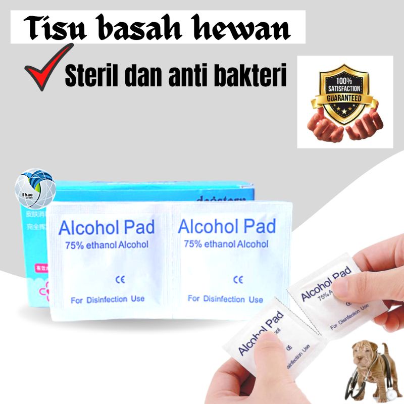 Tisu Tissu mata Telinga Hidung Kucing Anjing Pet wipes Tisu antiseptik Pembersih Luka Shaestore15