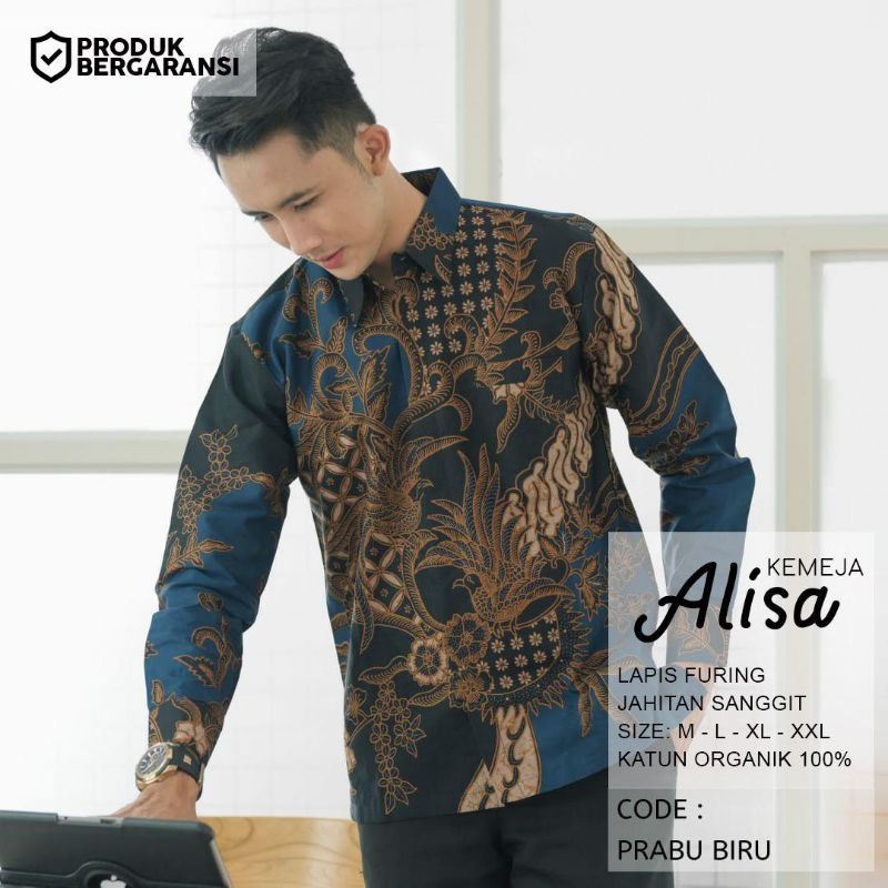 Kemeja Batik Prabu Biru Lapis Furing
