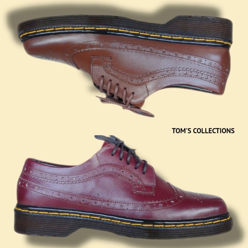 TOM'S - Sepatu Pria Low Bots Wingtip Kulit Asli Original - BBW