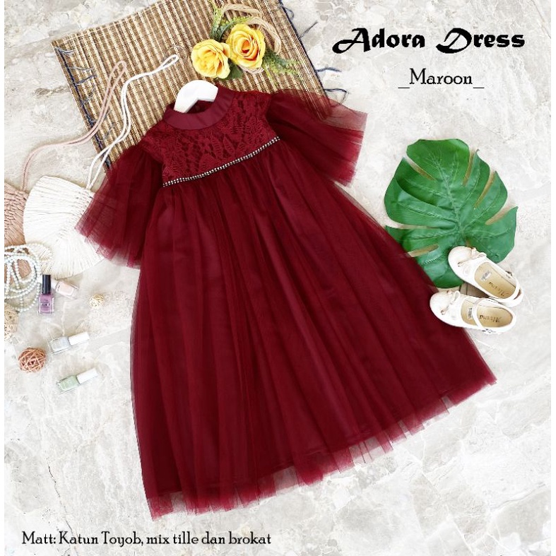 adora dress imlek anak dan dewasa/dress imlek terbaru/dress natal/dress anak perempuan/dress tutu anak dan dewasa