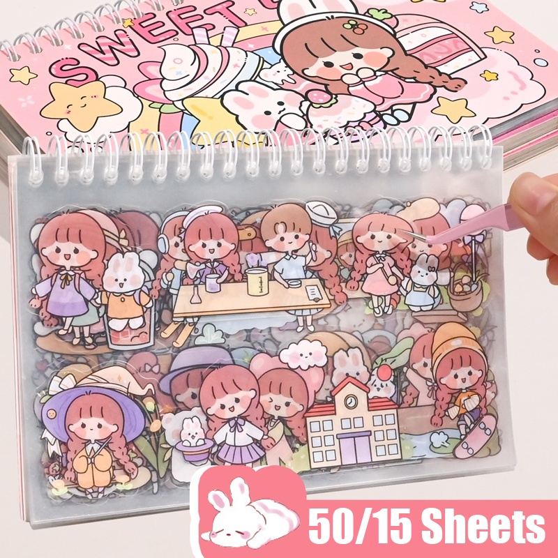 

Buku stiker semi transparan PET, Accessoris Sticker, Stiker hiasan diary