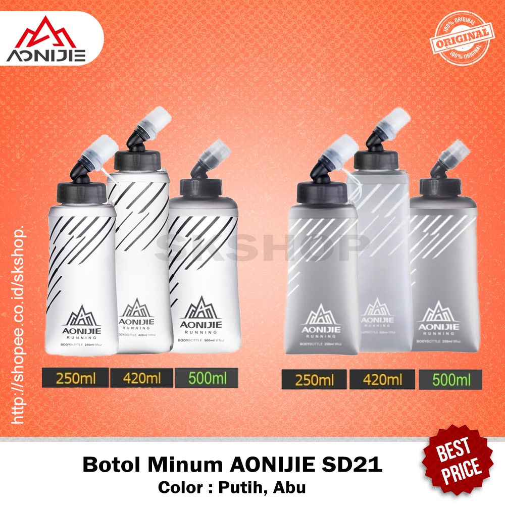 Botol Air Minum Aonijie SD21 Water Bottle Olah Raga Sport Soft Flask Camping Running Lari Gym Trail 