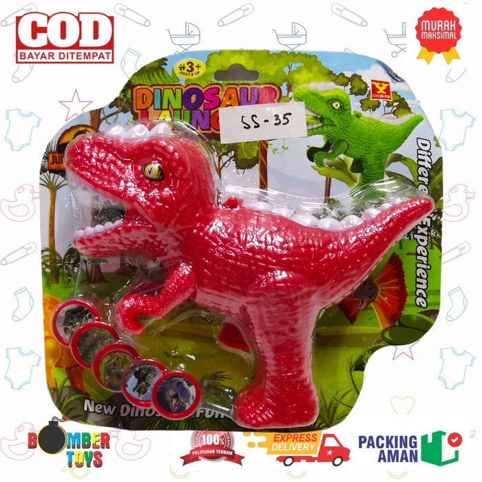 MAINAN ANAK PISTOL LAUNCHER TYRANNOSAURUS DINO LUCU MURAH UNIK KADO