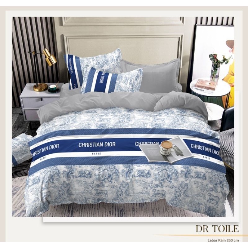 Sprei set bedcover ukuran 180*200*20 motif anak anak Dior bahan katun premium