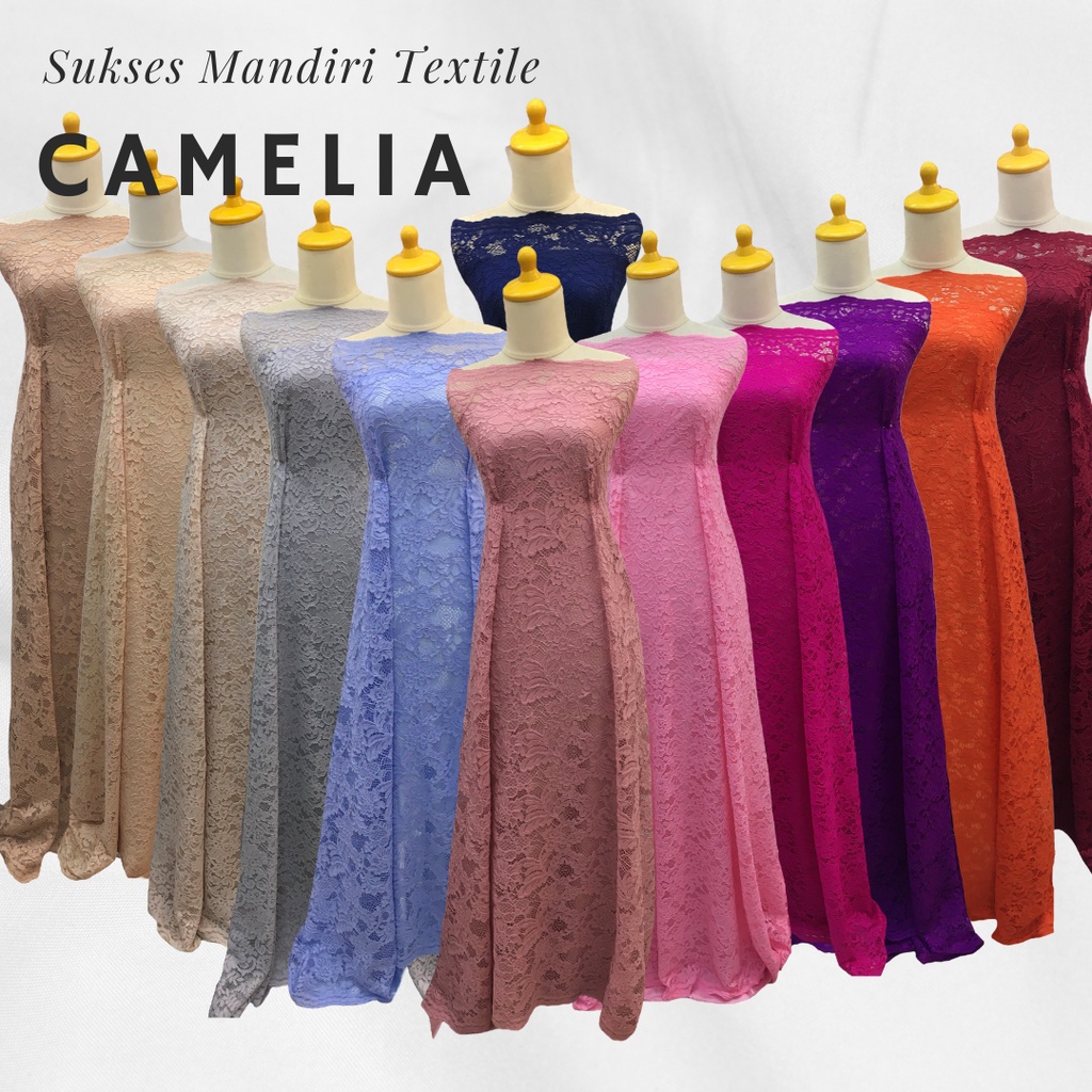 [CAMELIA] Brukat Lembut Warna Navy Orange Pink Cream Milo Silver Purple Maroon | Harga ½ meter = 50 