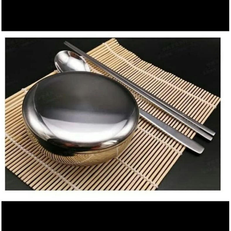 Mangkok Korea Stainless / Mangkok Nasi Korea Stainless Dengan Tutup