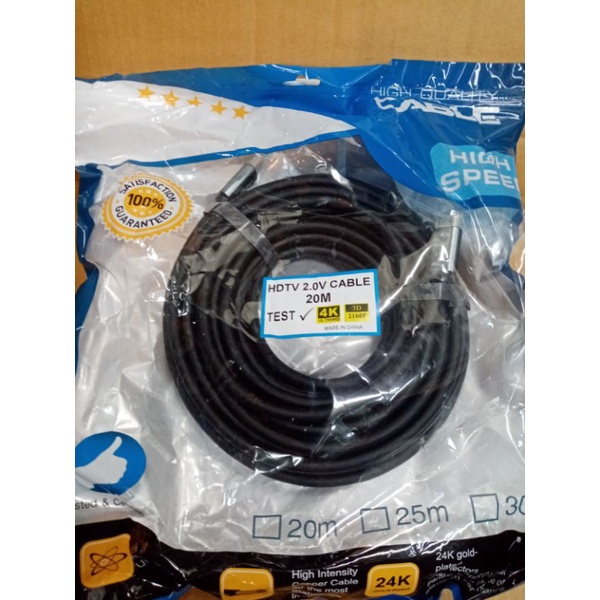 kabel hdmi 4K 3D v2.0 high speed Quality 20 meter