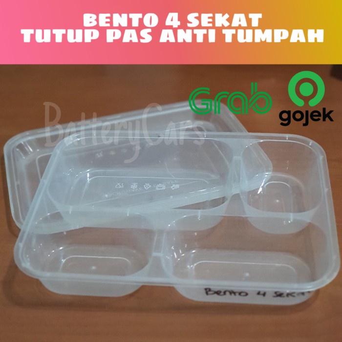 THINWALL BENTO 4 SEKAT KOTAK MAKAN PLASTIK LUNCH BOX KATERING CATERING
