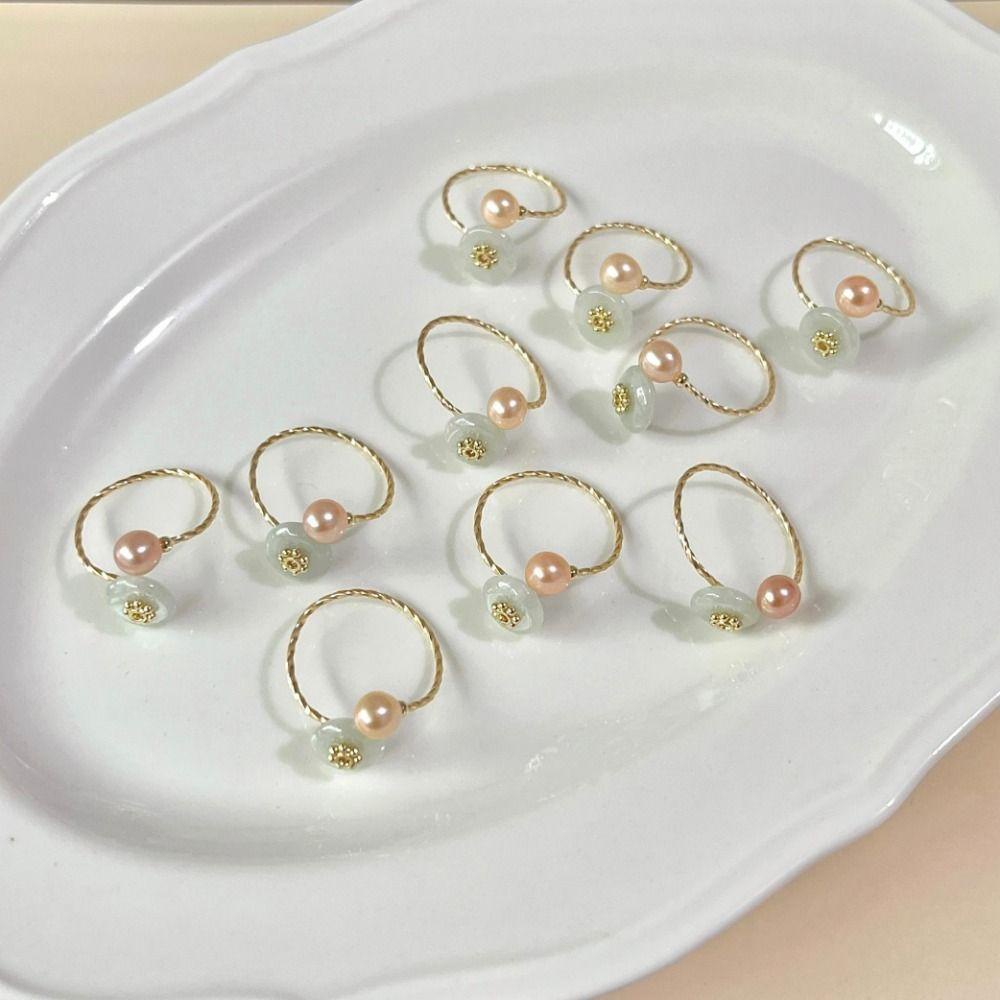 Needway Wanita Terbuka Cincin Hadiah Mutiara Perancis Untuk Gadis Kepribadian Retro Temperamen Gaya Korea Rings