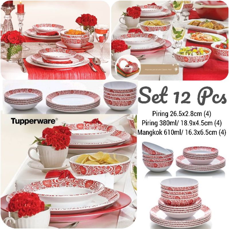 Tupperware Original Piring Mewah Melamine Mangkok Mangkuk Tebal