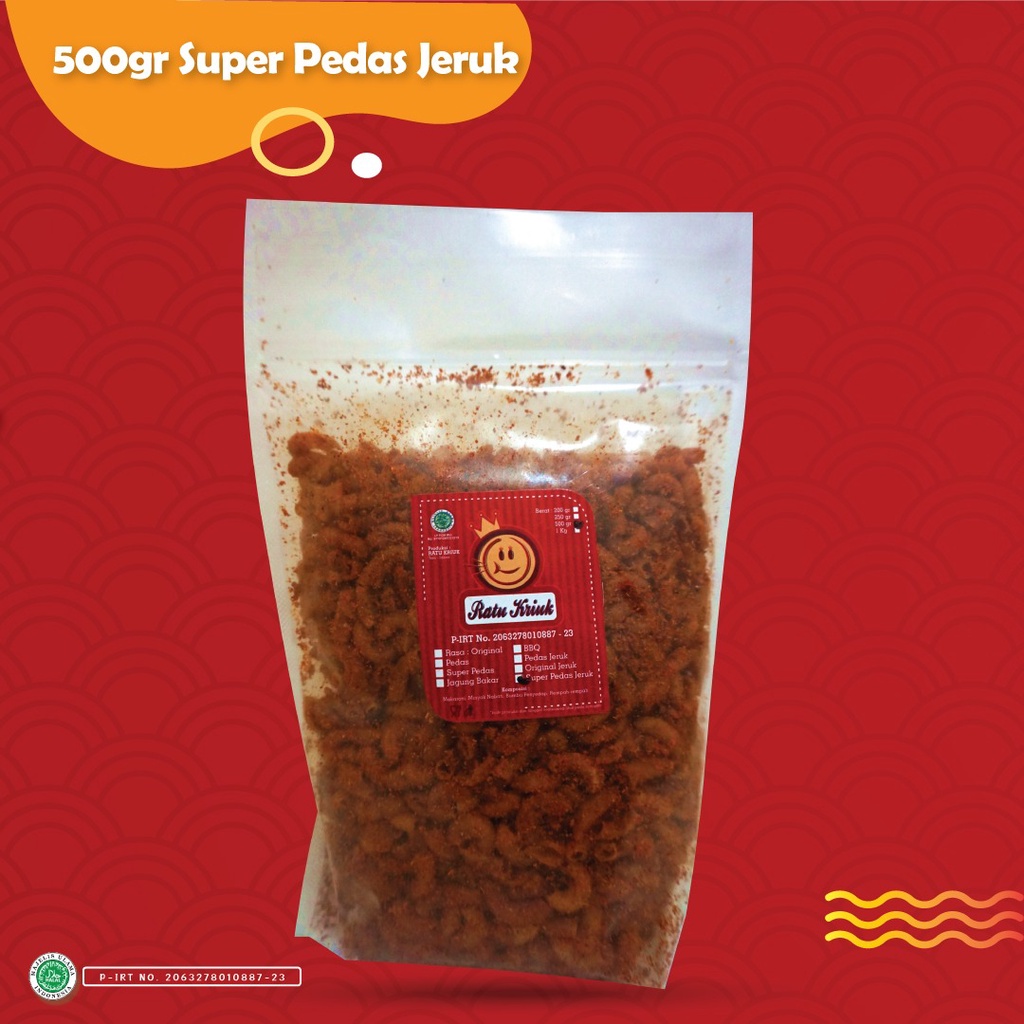 

Makaroni Super Pedas Jeruk 500gr Ratu Kriuk